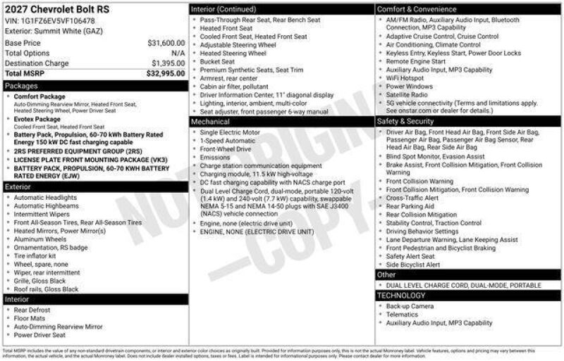 2027 Chevrolet Bolt in Englewood, CO