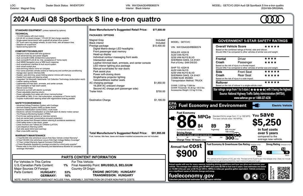 2024 Audi Q8 e-tron in Tucson, AZ