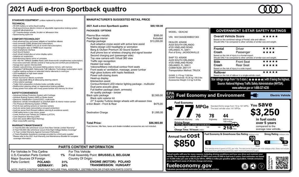 2021 Audi e-tron Sportback