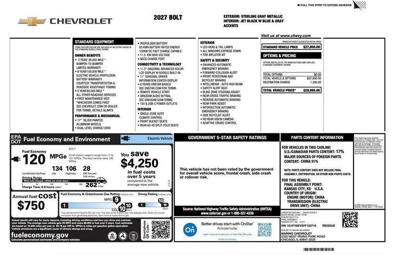 2027 Chevrolet Bolt in Chicago, IL